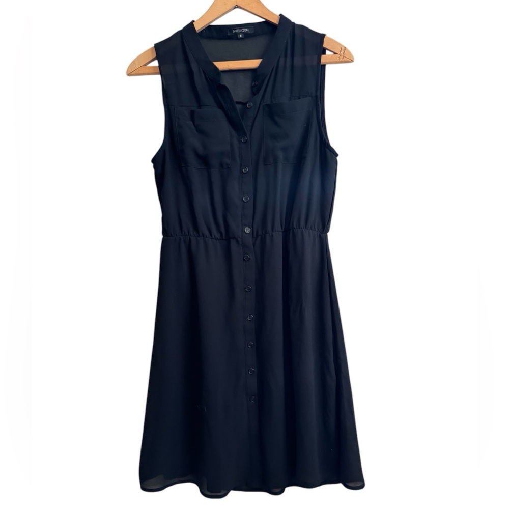 Stitch fix paper moon black sheer lined dress -Small